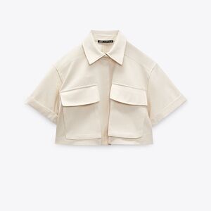 NWT ZARA CROPPED POCKETS SHIRT